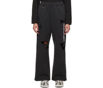 Black Destroyed Lounge Pants
