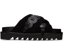 SSENSE Exclusive Black Cross Strap Sandals