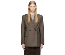 Gray Double-Breasted Blazer