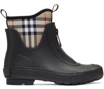 Black & Beige Flinton Rain Boots