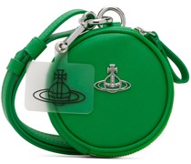 Green Phone Lanyard Faux-Leather Pouch