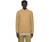 Brown Wool Ribbed Sweater