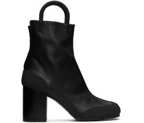 Black Leather Worker Boots