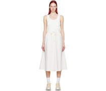 White Paneled Midi Dress