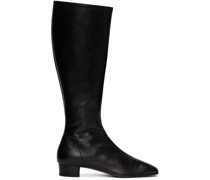 Black Leather Edie Boots