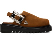 Brown Pin-Buckle Loafers