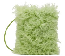 Green Shearling Small Shoulder Bag