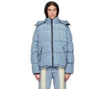 Blue Hooded Puffer Jacket
