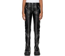 Black Spoil Zip Leather Trousers