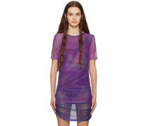 Purple Glitch Print T-Shirt