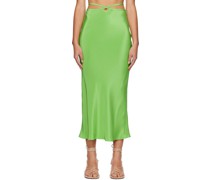 Green Loophole Midi Skirt