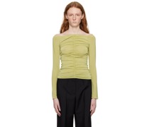 Green Ruched Long Sleeve T-Shirt