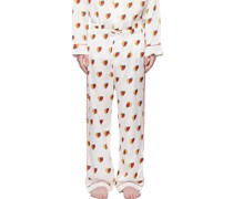White Strawberry & Moon Pyjama Pants