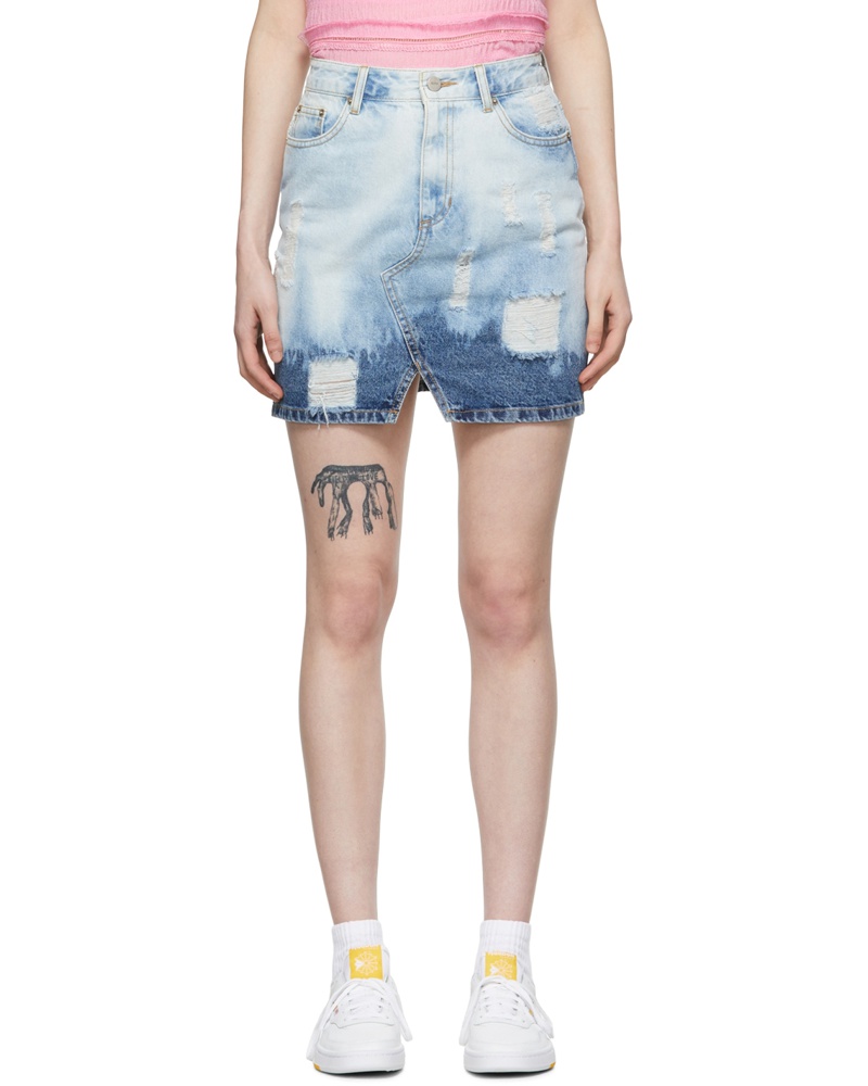 SJYP Damen Blue Denim Mini Skirt