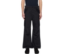 Navy Wide-Leg Cargo Pants