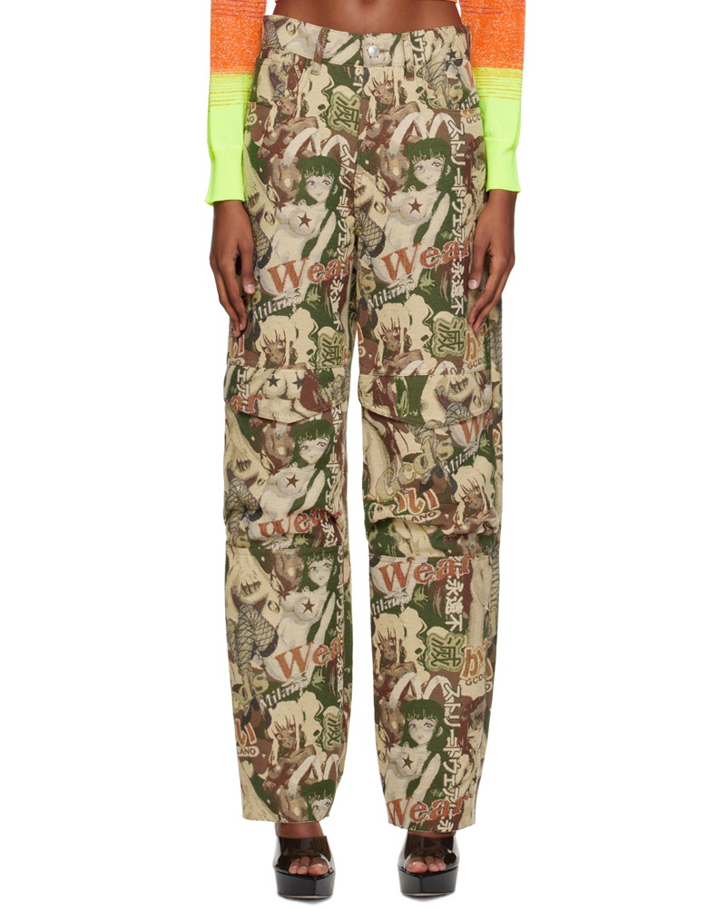 GCDS Damen Khaki Hentai Trousers