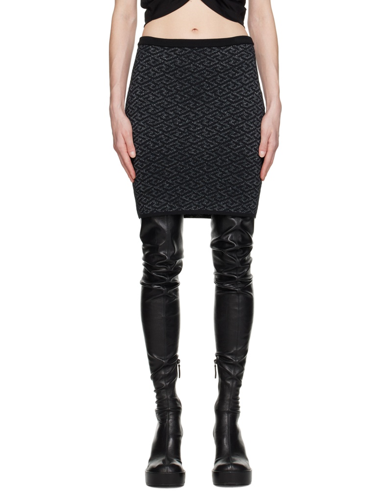 Versace Damen Black 'La Greca Medusa' Miniskirt