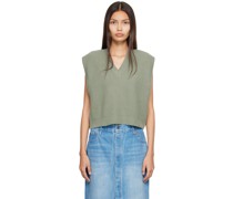 Green V-Neck Sweater Vest