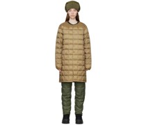 Beige Crewneck Down Jacket