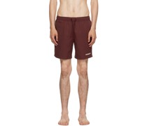 Burgundy Drawcord Swim Shorts