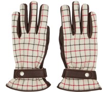 Beige & Brown Check Gloves