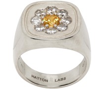 Silver & Yellow Daisy Signet Ring