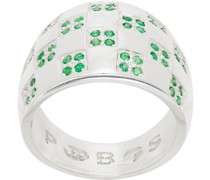 Silver & Green Quoth Ring