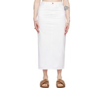 White Sera Denim Midi Skirt