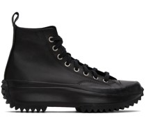 Black Leather Run Star Hike High Sneakers