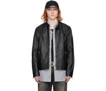 Black L-Metalo Leather Jacket