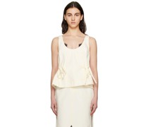 White Stonewashed Denim Tank Top