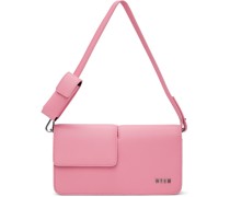 Pink Double Flap Baguette Bag