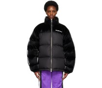 Black Color Block Down Jacket