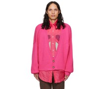 Pink Comfy Cropped Cardigan