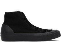 Black Canvas Front Zip Sneakers