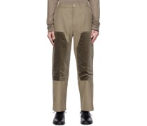 Beige Panel Trousers