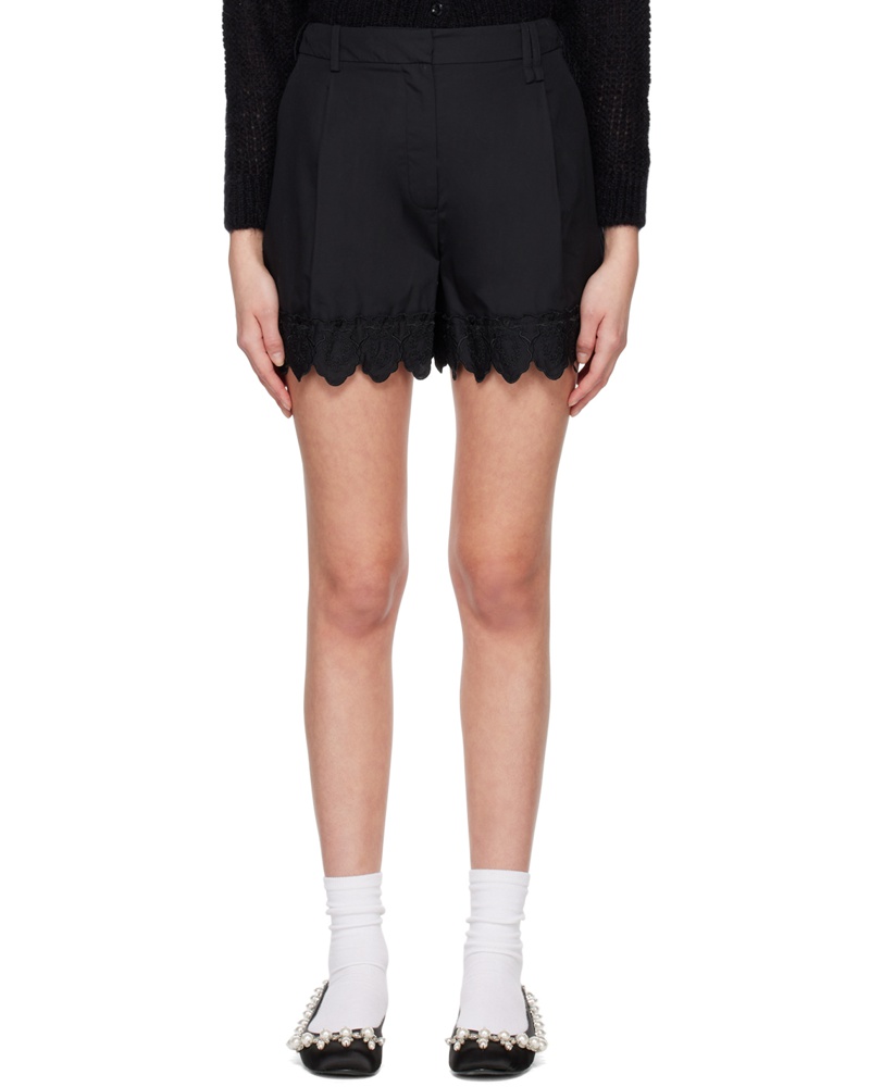 Simone Rocha Damen Black Embroidered Shorts