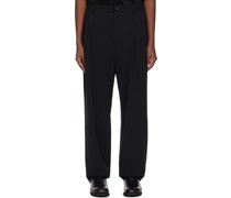 Black Two Tuck Trousers