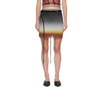 Black & Burgundy Gradient Miniskirt