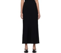 Black Flared Maxi Skirt