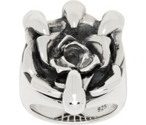 Silver Maxi Rose Claw Ring