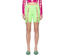 SSENSE Exclusive Green Cut-Out Bike Shorts