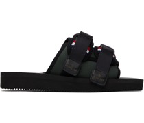 Khaki & Black Slideworks Sandals