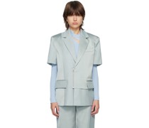 Gray Short Sleeve Blazer