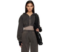 Gray Cropped Hoodie