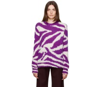 Purple & White Graphic Sweater