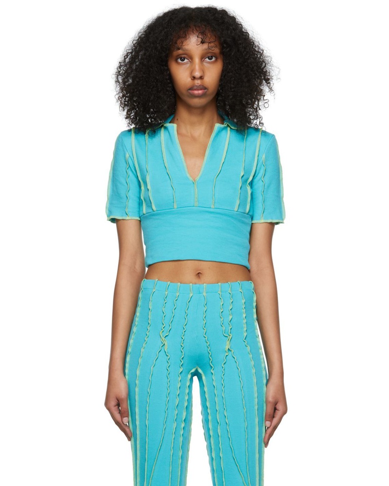 Helena Manzano Damen SSENSE Exclusive Blue Polo