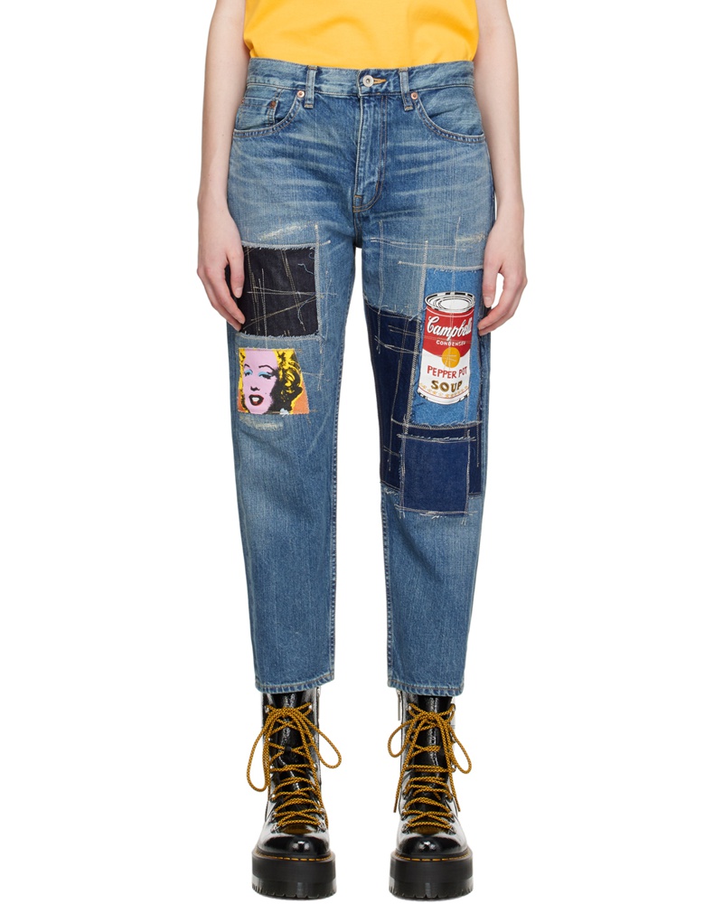 Junya Watanabe Damen Blue Patch Jeans