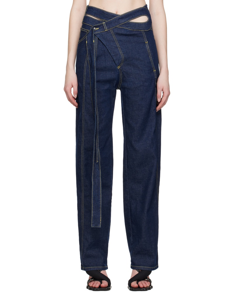 OTTOLINGER Damen SSENSE Exclusive Blue Wrap Jeans