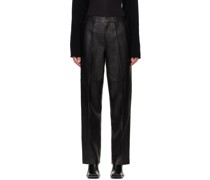 Black Relaxed-Fit Leather Pants